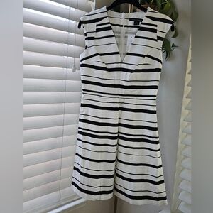 French Connection Joshua Black and White Striped Mini Dress
